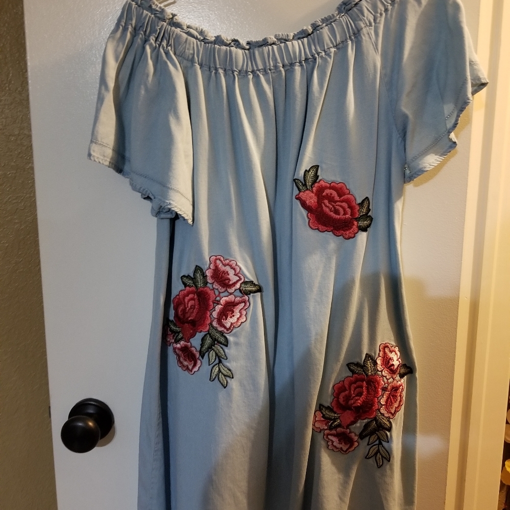 Never worn summer dress, jean material